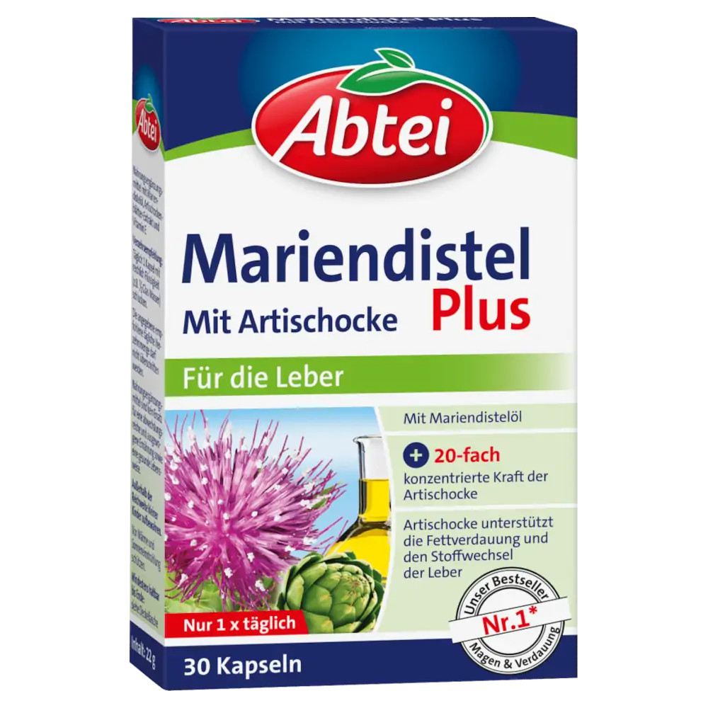 abtei-milk-thistle-plus-artichoke-30-capsules کپسول آرتیشو پلاس abtei - تصویر 1