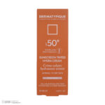 کرم ضد آفتاب رنگی درماتیپیک، 50 SPF، مدل هیدرا، مناسب پوست نرمال تا خشک تنالیته رنگ روشن و حجم 50 میلی‌لیتر، محافظت کننده در برابر اشعه UVA، UVB، IR، ضد آب، ضد خطوط ریز و پیری پوست، مرطوب کننده، التیام‌بخش، با ماندگاری 2 ساعته