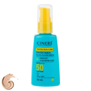 فلوئید ضد آفتاب رنگی لایت رز صورت سینره SPF 50 مدل AQUA ‌محافظ UVA ،UVB و ++++PA مناسب برای انواع پوست حجم 50 میلی‌لیتر