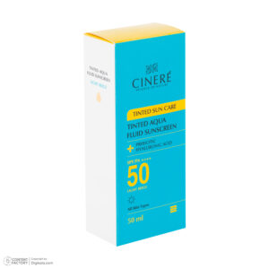 فلوئید ضد آفتاب رنگی بژ روشن صورت سینره SPF 50 مدل AQUA ‌محافظ UVA ،UVB و ++++PA مناسب برای انواع پوست حجم 50 میلی‌لیتر