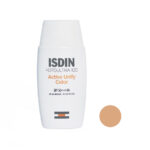 فلوئید ضدآفتاب رنگی ایزدین SPF50 مدل Active Unify ‌مناسب انواع پوست، حجم 50 میلی‌لیتر