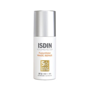 فلوئید ضد آفتاب بی‌رنگ صورت ایزدین SPF 50 مدل Magic Repair محافظ Uva،Uvb مناسب برای انواع پوست حجم ۵۰ میلی‌لیتر