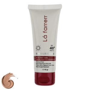 کرم ضد آفتاب رنگی لافارر SPF 40 مدل مینرال حاوی محافظ UVA و UVB و PA+++ ‌مناسب انواع پوست حجم 40 میلی‌لیتر