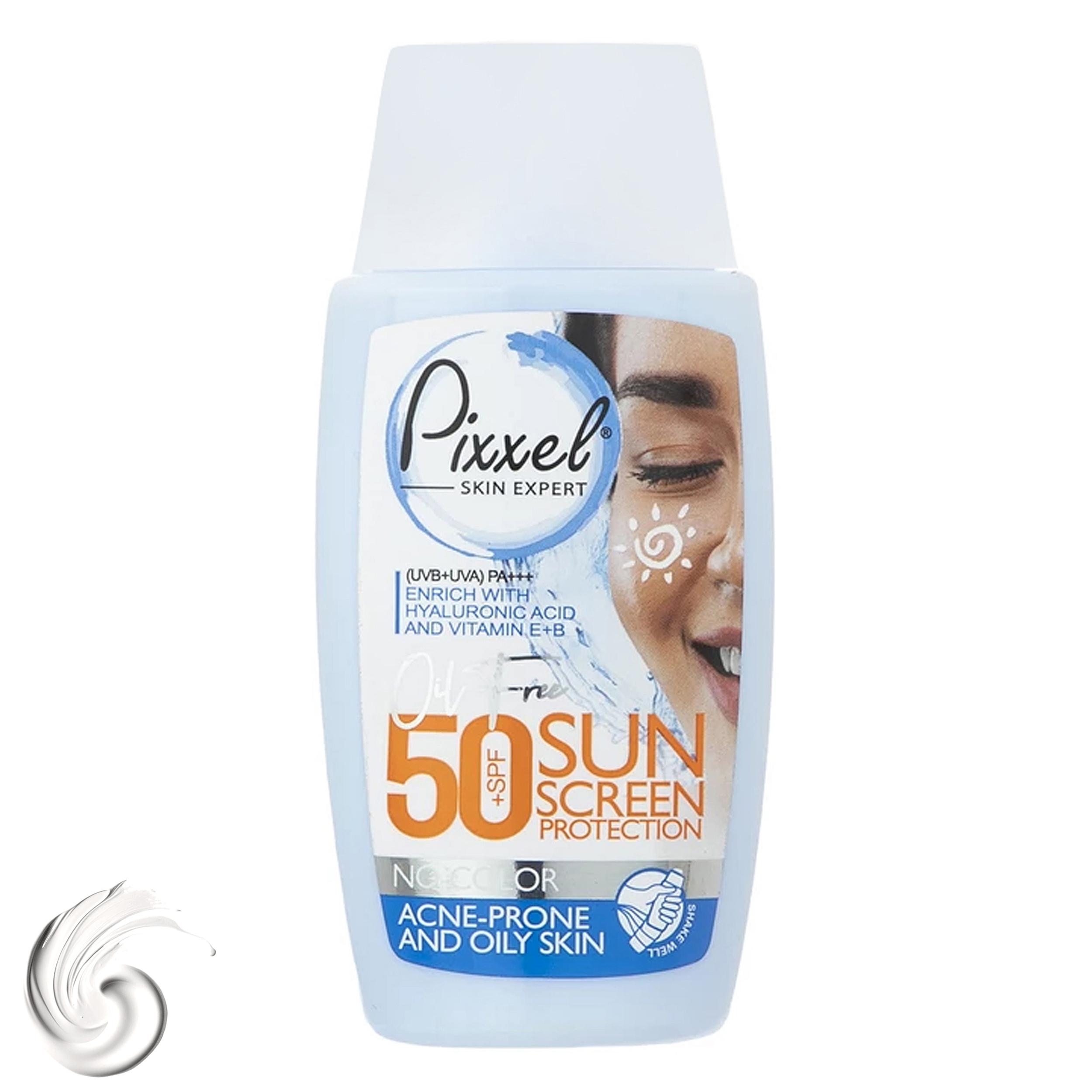 کرم ضدآفتاب بیرنگ پیکسل SPF50 مدل Oily Acne-Prone Skin، مناسب پوستهای چرب، حجم 50 میلیلیتر کرم ضدآفتاب بیرنگ پیکسل SPF50 مدل Oily Acne-Prone Skin، مناسب پوستهای چرب، حجم 50 میلیلیتر