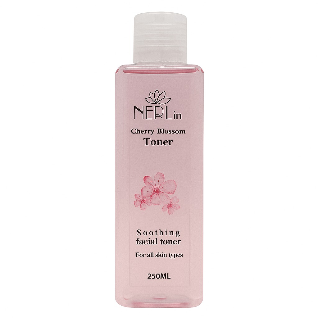 تونر پاککننده صورت نرلین مدل Cherry blossom مناسب برای پوست انواع پوست حجم 250 میلیلیتر تونر پاککننده صورت نرلین مدل Cherry blossom مناسب برای پوست انواع پوست حجم 250 میلیلیتر