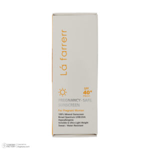 کرم ضد آفتاب بدون رنگ لافارر SPF 40 مدل PREGNANCY SAFE، حاوی محافظ UVA و UVB و PA+++ مناسب پوست بانوان باردار حجم 40 میلی‌لیتر