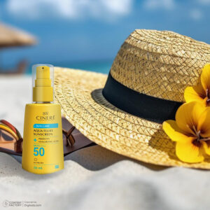 فلوئید ضد آفتاب بی‌رنگ سینره، 50 SPF، مدل PREBIOTIC، مناسب پوست‌های چرب با حجم 50 میلی‌لیتر، فاقد پارابن، محافظت‌کننده در برابر اشعه‌های UVA و PA ،UVB++++، دارای فرمولاسیون فاقد چربی و هیالورونیک اسید، با ماندگاری 2 ساعته