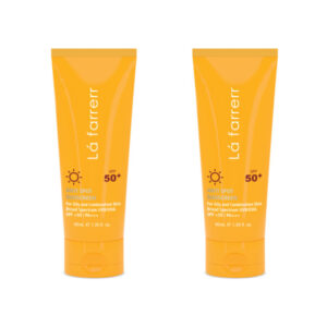 کرم ضد آفتاب بی رنگ لافارر SPF50 مدل 50 مناسب پوست های چرب حجم 40 میلی لیتر مجموعه 2 عددی