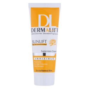 کرم ضد آفتاب بی‌رنگ صورت درمالیفت SPF 50 مدل SUNLIFT SPF50 محافظ UVA ،UVB، ضد آب، مناسب پوست خشک حجم 40 میلی‌لیتر ‌مناسب برای خشک، معمولی حجم 40 میلی‌لیتر