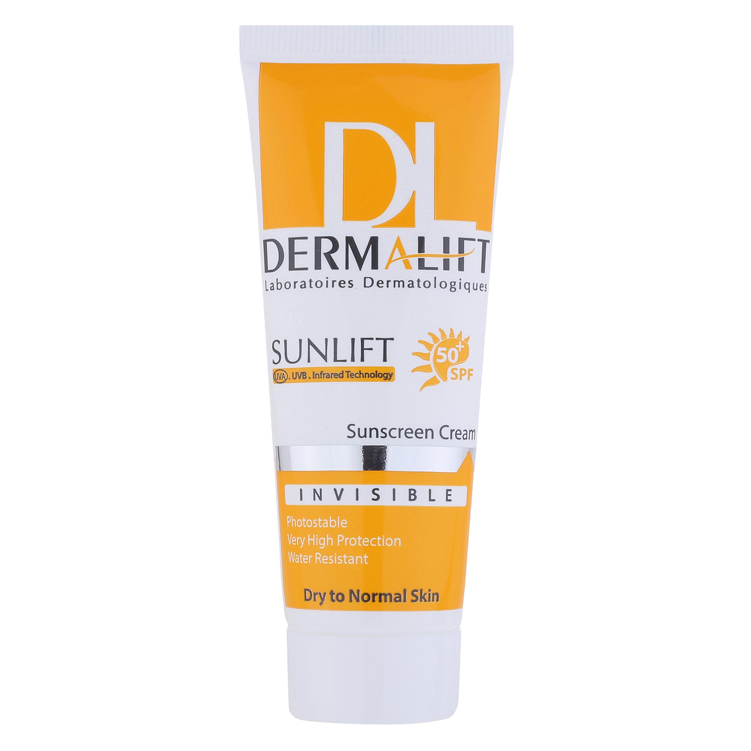 کرم ضد آفتاب بیرنگ صورت درمالیفت SPF 50 مدل SUNLIFT SPF50 محافظ UVA ،UVB، ضد آب، مناسب پوست خشک حجم 40 میلیلیتر مناسب برای خشک، معمولی حجم 40 میلیلیتر کرم ضد آفتاب بیرنگ صورت درمالیفت SPF 50 مدل SUNLIFT SPF50 محافظ UVA ،UVB، ضد آب، مناسب پوست خشک حجم 40 میلیلیتر مناسب برای خشک، معمولی حجم 40 میلیلیتر